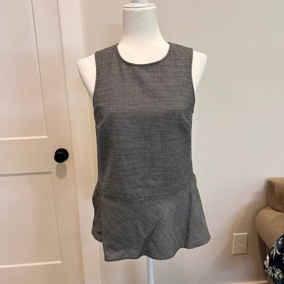 Theory Black and White Checkered Tank Top - Picture 1 of 6